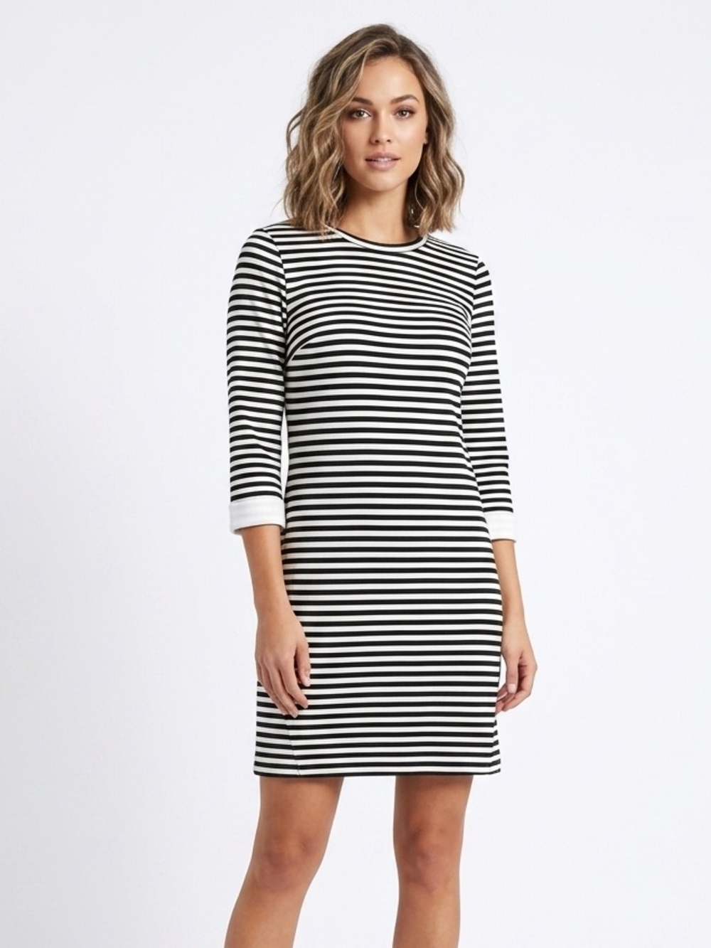 [Lumiere] Striped Black & White Dress